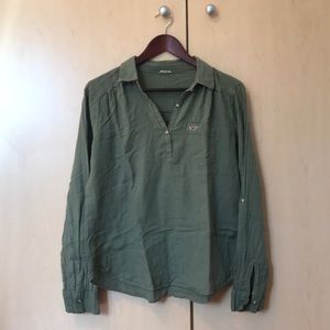 green 1/4 button up